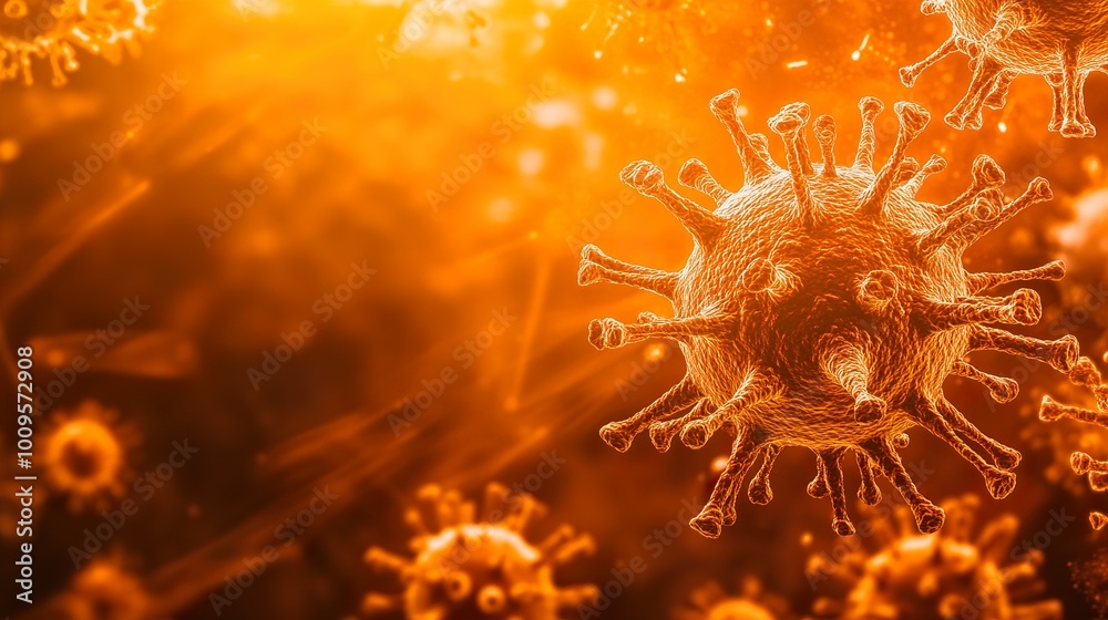 Canvas Prints microscopic view of a virus - science illustration