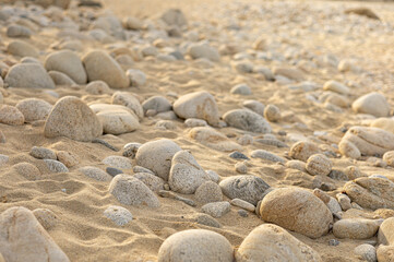 Smooth Pebble stones on a beach