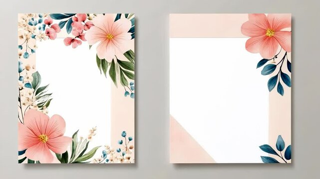 Two blank frames with floral designs are ready to be filled with your creative ideas