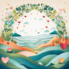 Fototapeta na wymiar background with flowers and butterflies