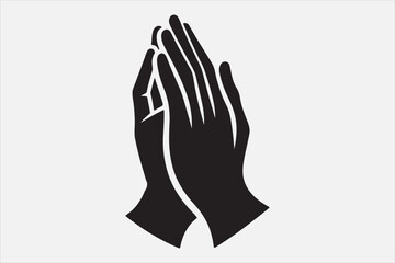 Silhouette two hands in a praying position