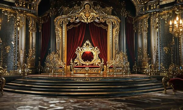Ornate Throne Room with Gilded Details