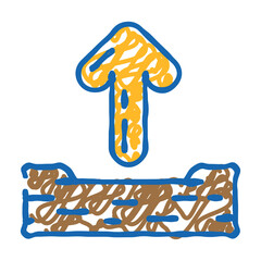 up arrow sending data doodle icon sketch vector. up arrow sending data sign. isolated symbol illustration