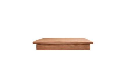 wooden table top for product display mockup Splashes on a white isolated background. Generative AI.