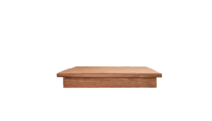wooden table top for product display mockup Splashes on a white isolated background. Generative AI.