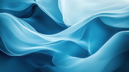 Obraz premium Flowing blue fabric waves, soft textures, smooth gradients