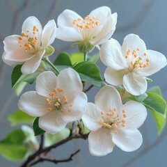 Fototapeta premium Colorful Blooms on White: Isolated Flowers for Design Projects