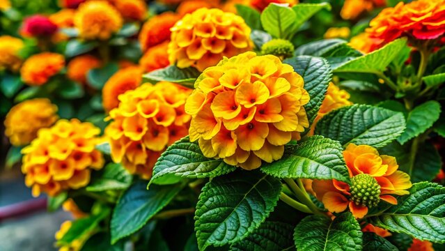Vibrant Romerillo Plant with Green Leaves and Bright Yellow Flowers in Natural Sunlight Setting