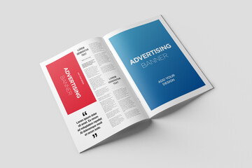 Newspaper Advertising Magazine Brochure Mockup 3D Rendering
