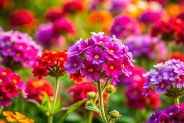 Vibrant Verbena Blooms in a Garden Setting Showcasing Nature's Beauty and Colorful Petals