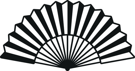 Chinese fan black icon. Oriental traditional accessory © LadadikArt