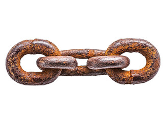 Fototapeta premium Brown rusty chain isolated on transparent background