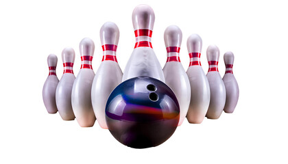 bowling ball and pins  PNG