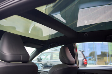 The interior design of a modern car sunroof incorporates sleek aesthetics and innovative features