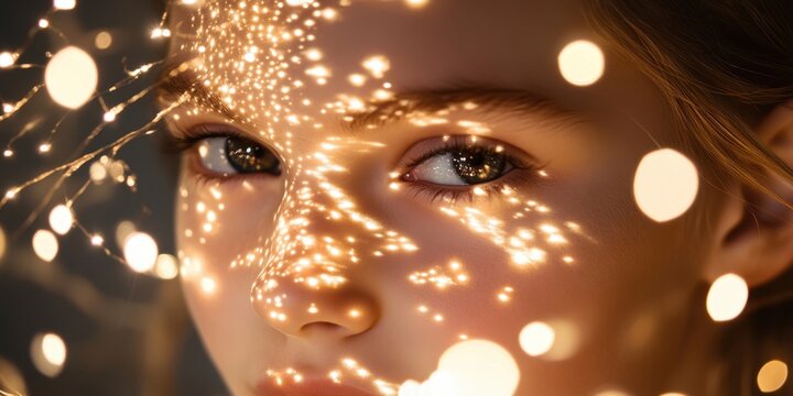 a young girl with a sparkley look on her face