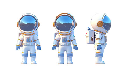 A cute cartoon robot in space with a futuristic design, featuring a space for text, surrounded by blue and white elements