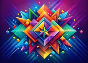 Fototapeta premium Abstract geometric vector design with vibrant colors and dynamic shapes for modern backgrounds and layouts
