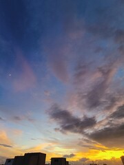 sunset over the city