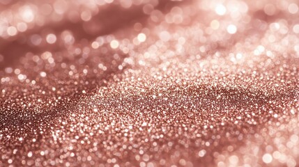 Rose gold glitter background with sparkling bokeh effect