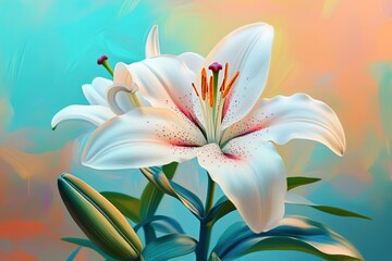 Obraz premium lily flower oil painting 