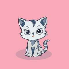 happy cat vector free art illustration