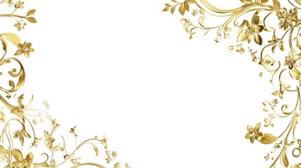 Simple Golden border with Ornamental Edges and White Background