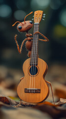 Naklejka premium An Army Playing a Guitar