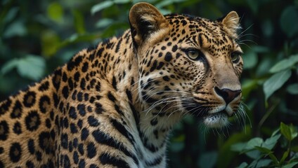 Focused Leopard with Rosette Markings in Natural Setting