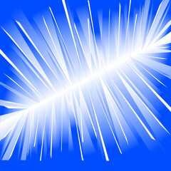 white and transparent sharp rays on a blue background