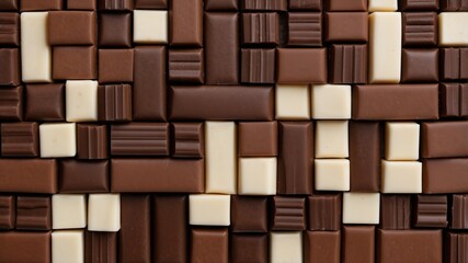 A montage of white and brown chocolatess