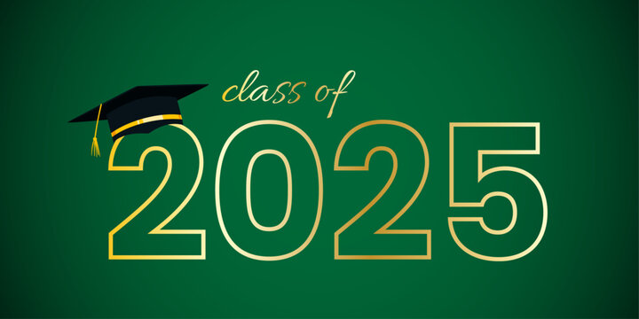 Class of 2025 with graduation cap