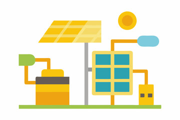 Solar-Powered Devices creative vector design on a white background
