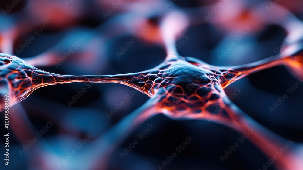 Poster an intricate network of neurons showcasing vibrant connections, representing the complexity of neura