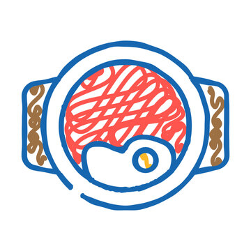 saksuka turkish cuisine doodle icon sketch vector. saksuka turkish cuisine sign. isolated symbol illustration