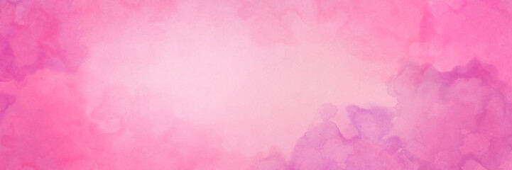 Fototapeta premium Pink watercolor background painting with abstract fringe and bleed paint drips and drops, painted paper texture design