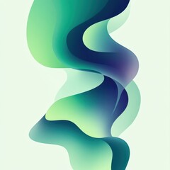 Vibrant Abstract Flowing Shapes in Green and Blue