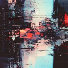 Fototapeta premium Urban Glitch Art with Rough, Grainy Distortions