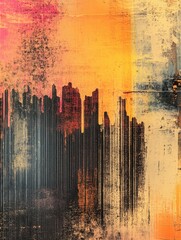 Fototapeta premium Distorted Patterns in Vibrant Colors