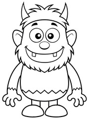 Monster Coloring Page for Halloween, Simple monster design