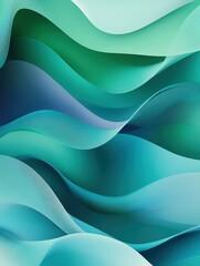 Fototapeta premium Fluid Green and Blue Gradient Waves Background