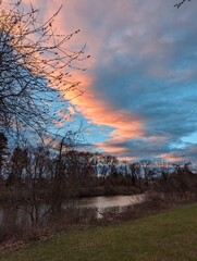 sunset over the river