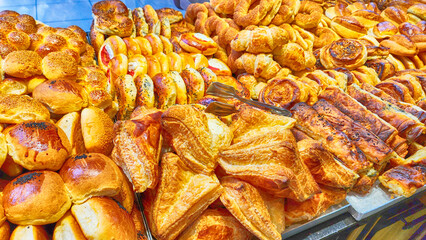 pastry products such as cakes, buns and pastries