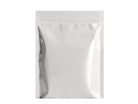 a white plastic bag with a zipper