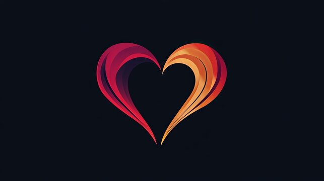 Heart logo on isolated background