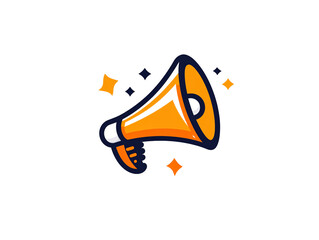 a yellow and orange megaphone