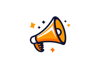 a yellow and orange megaphone