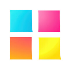 Fototapeta premium Colorful sticky notes arranged in a vibrant display on a white isolated background. transparent background.