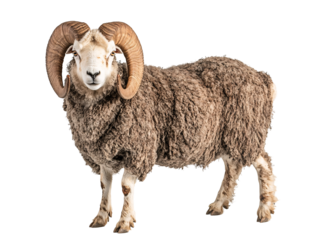 a ram with horns standing