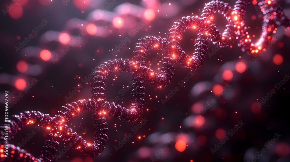 Fototapete 3d rendering of a data strand, showcasing intricate connections and flowing lines in a digital forma