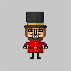Christmas soldier, pixel art illustration